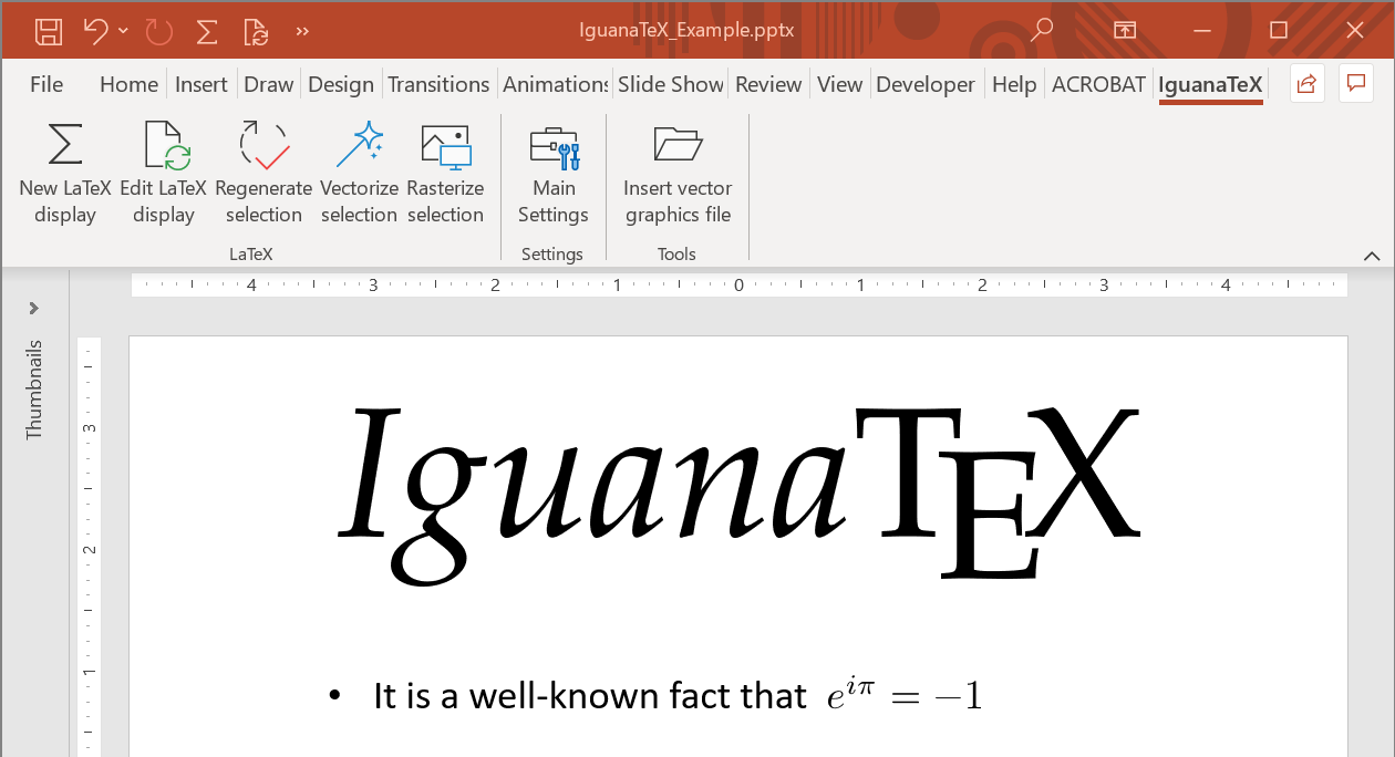 Example of IguanaTex output